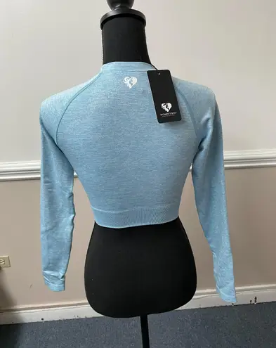 women's best NWT  Move Seamless Long Sleeve Crop Top- Blue Marl Size Small