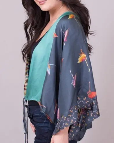 Johnny Was silk rainbow cropped kimono/jacket NWT RARE