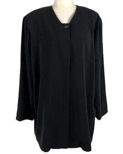 Vintage Hino & Malee Womens Size Medium Minimalist Boxy Oversized Black Jacket