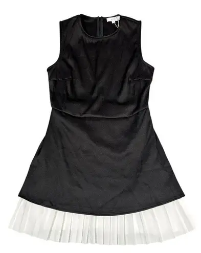 RIHOAS Black Sleeveless Dress with White Pleated Hem Size Small NWT