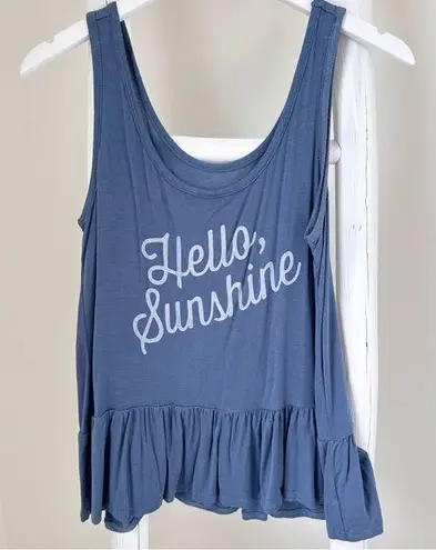 Zoe & Liv Hello Sunshine Blue Tank Top Size Medium