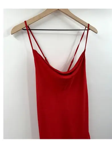 AU X NUULY Rafaela Red Asymmetrical Slip Dress Large