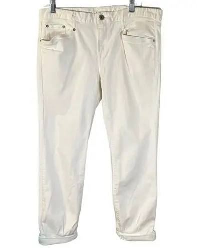 Theyskens Theory White Posy Crop Cuff Skinny Jean Women's Size 30