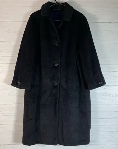Vintage pure Llama black coat womens size L long made in England Size L