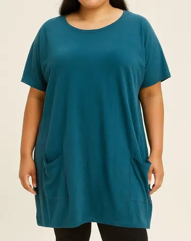 Poetsky Teal Tunic Top With Pockets Womenโs 2XL NWT Blue Size undefined