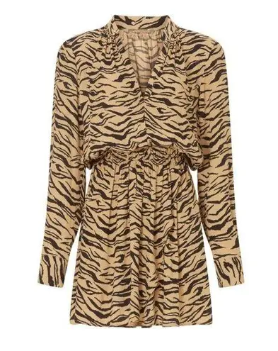 Zadig & Voltaire Rinka Tiger Print Long Sleeve Mini Dress, Size XS