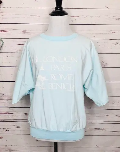 1989 Vintage Brindar Sport London, Paris, Rome Top Blue