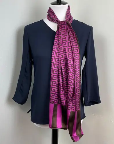 Givenchy Purple Brown Monogram Silk Scarf Shawl Large