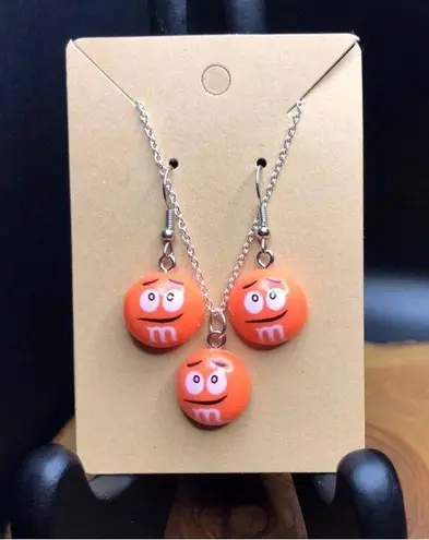 Orange M&M Jewelry Set