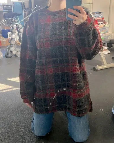 Woolrich Vintage fleece plaid oversize sweater / sweater dress
