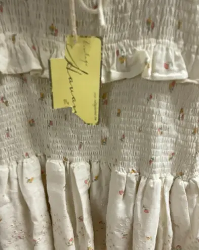 Vintage Havana Eyelit Smocked Ruffle Dress Floral Mini Juniors Large NWT New