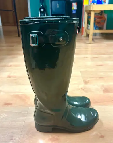 Hunter Dark Green Original Tall Gloss Rain Boots