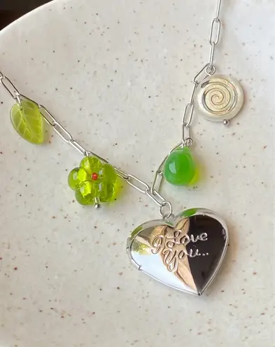 Handmade vintage cottage retro boho fairy coquette style quality material mix gold tone stainless steel necklace🩷