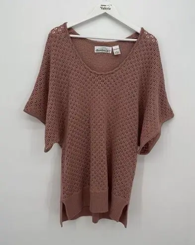 Denim 24/7 Knit Oversized Dusty Mauve Acrylic Top Swim Cover Medium Pink
