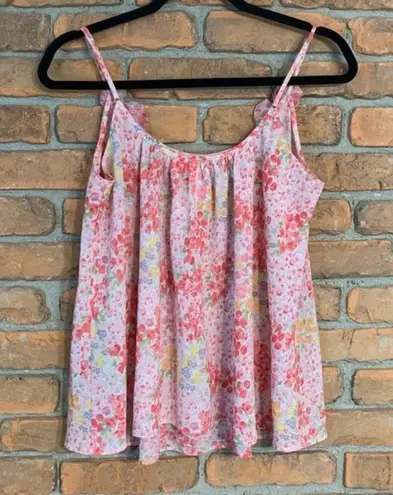 Oscar de la Renta  Pink Label Y2K Floral Print Sleeveless Tank Top Blouse Pink- M