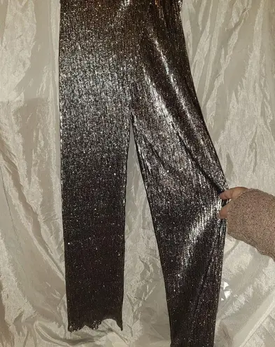 ZARA  sparkly silver wrap front pants xs nwt