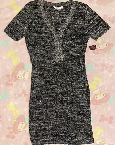 No Bo black knit sparkle fitted dress (nwt)