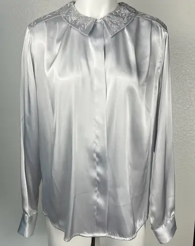 Amanda Smith Vintage silver satin blouse