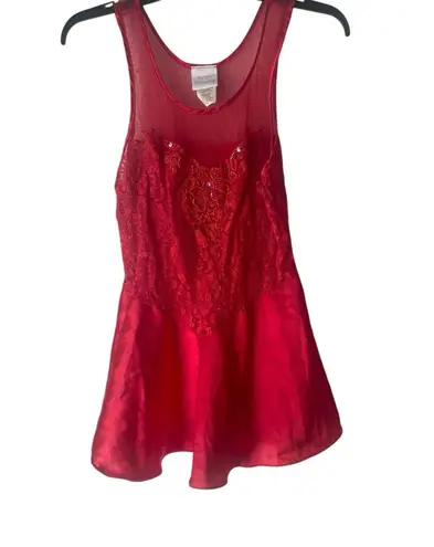 secret treasures Vintage 90s Large Lace Sewuin Floral Sexy Babydoll Lingere Top