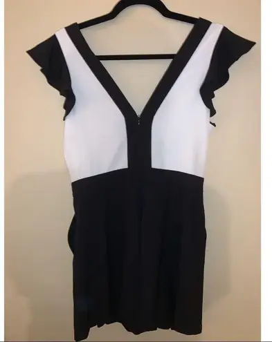 AQUA  Black and White Contrast Romper