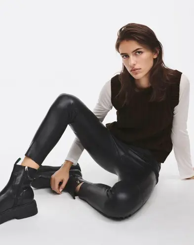 ZARA Black High Wasted faux leather Pants