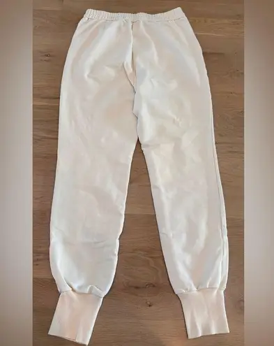 Varley KESWICK STRETCH-COTTON SWEATPANTS IN IVORY size medium