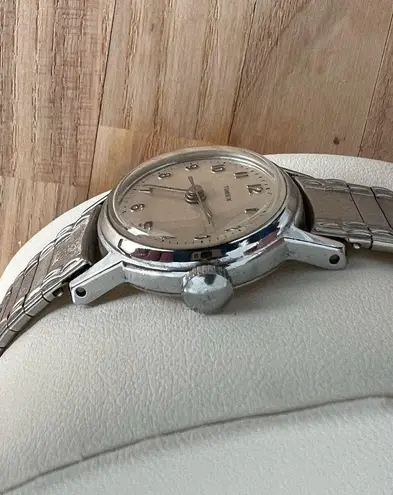 Timex Ladies Watch Rare Vintage Mechanical Winding Stainless Stretch Bracelet