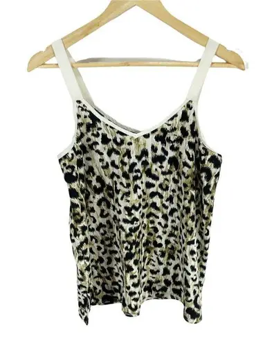 Bobeau Cheetah Print Tan V-neck Camisole Blouse Sz M Lightweight