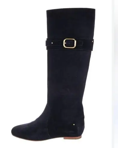 Chloé Chloe Black Suede knee Hig Buckle Boots Size 38/7.5