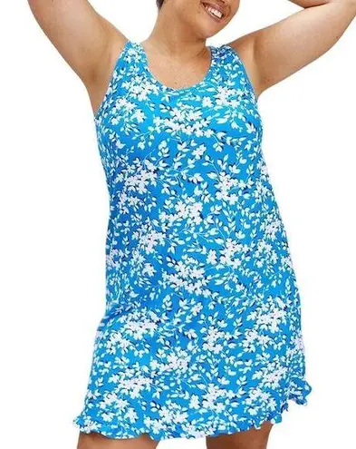 Draper James Ruffle Nightie Women L-XL Bluebell Sleep Dress Sleepwear Lounge NEW