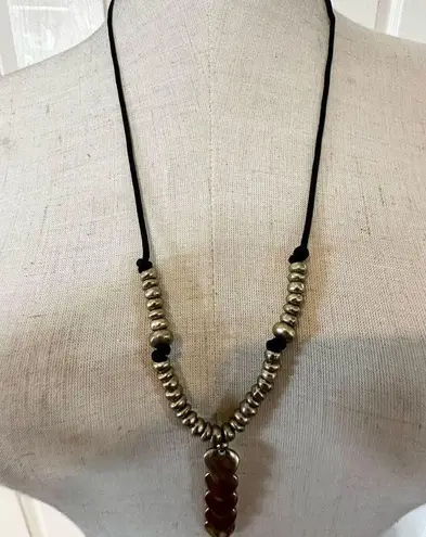 Bella Uno gold tone long heart pendant necklace