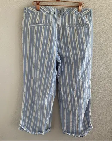 Tommy Hilfiger  Dana Fit Blue and White Crop Striped Pants 10