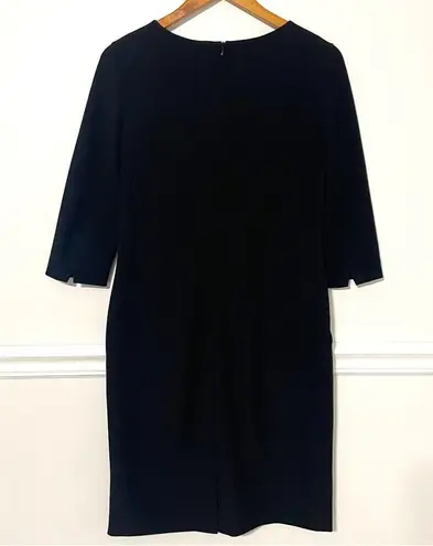 MM.LaFleur • black etsuko crew neck ¾ sleeve sheath dress sz 6
