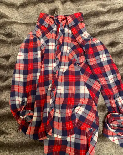 Red White And Blue Flannel Shirt Size M