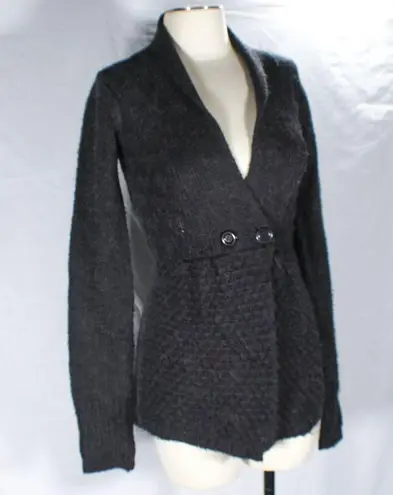 BCBGMAXAZRIA Vintage Y2K Max Azaria BCBG Alpaca Mohair Ash Gray Cardigan Copper Flecks