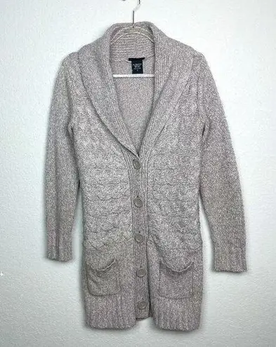 it's our time Taupe Tunic Length Button Down Cardigan Size S