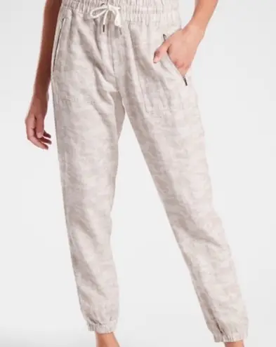 Athleta  Cabo tide linen joggers camo women’s size 16‎ - Image 1