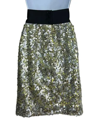 Robert Rodriguez Pencil Skirt Sequined Lemonchello Black Band
