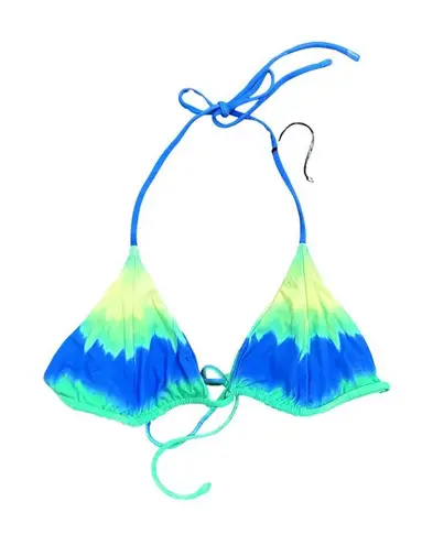 VDM The Label Ombre String Bikini Top in Blue/Green, Size XL Blue