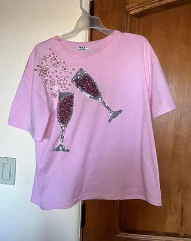 WHY dress Pink Sparkle Champagne T Shirt