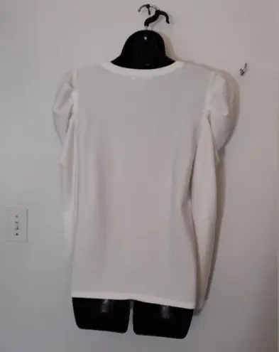 Nine West  white puffy sleeve sweater