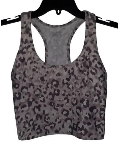 Calvin Klein Performance Animal Print Cropped Tank Top Size XS Brown