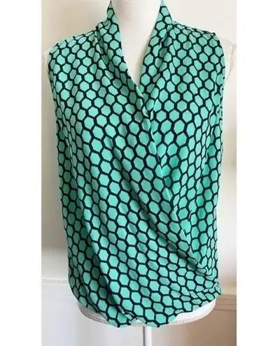 Pleione • Teal Black Dotted Pattern Blouse Tank Top