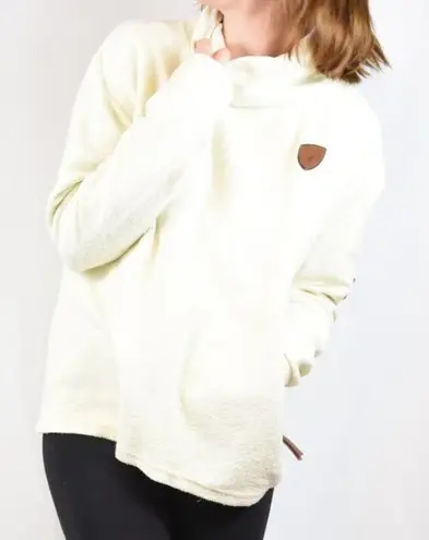 Wanakome Woman's S Cream Kimberly Cowl Neck Long Sleeve Winter Sweatshirt