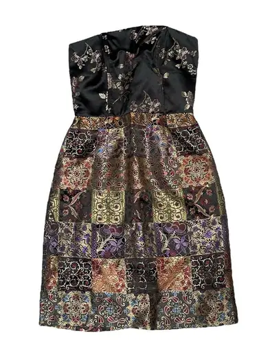 Vintage Floral Patchwork Dress Black and Purple Accents Options by Shani sz 4