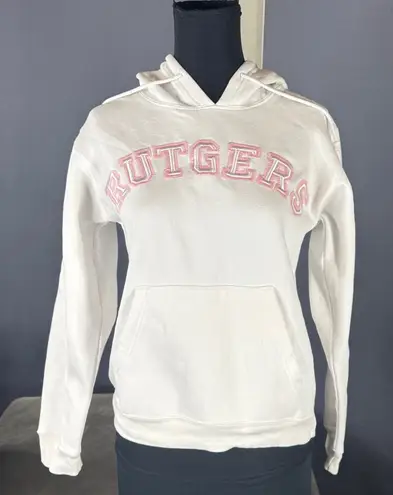J. America Women’s White Embroidered ‘Rutgers’ Hoodie Size M NEW