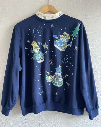 Wrangler Classic Blues Snowman Christmas Sweatshirt, Women's Size L