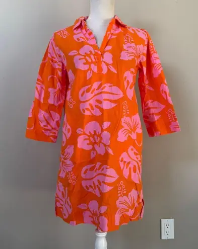Sleepy Jones Aloha Jane Tunic Dress mini in Aloha Floral orange pink Sz XS