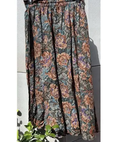 Vintage Touch Of Class Women’s Sz M/L Long Skirt Boho Western W/Pockets Green