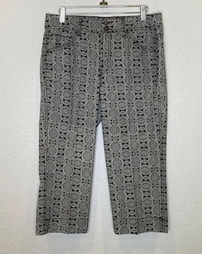 Bandolinoblu Cropped Capri Geometric All Over Print Straight Leg Pants EUC Sz 8
